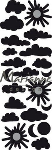 CR1459 ~ Sun and Clouds Punch Die ~ Marianne Design Craftables Die