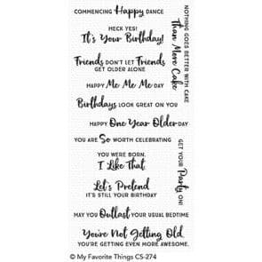 CS-274 ~ Anything but Basic B'day Wishes ~ CLEAR CLING BACKED STAMPS~ MY FAVORITE THINGS
