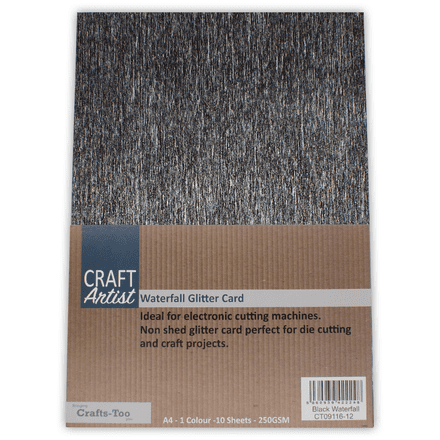 CT09116-12 - Glitter Card - Black Waterfall A4 - Craft Artist