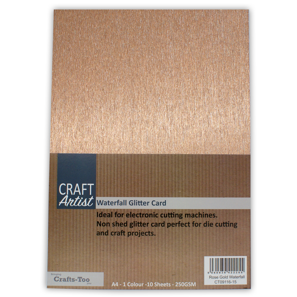 CT09116-15 - Glitter Card - Rose Gold Waterfall  A4 - Craft Artist