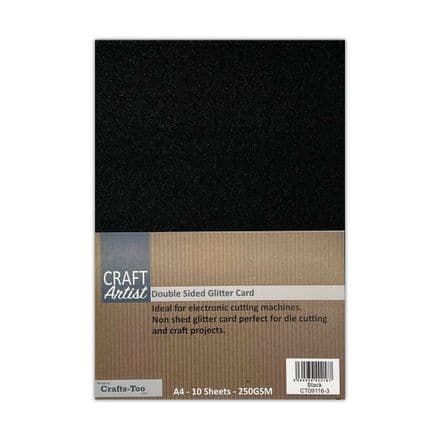 CT09116-3 - A4 Double Sided Glitter Card - Black - Craft Artist