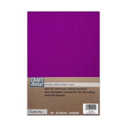 CT09116-5 - A4 Double Sided Glitter Card - Purple - Craft Artist