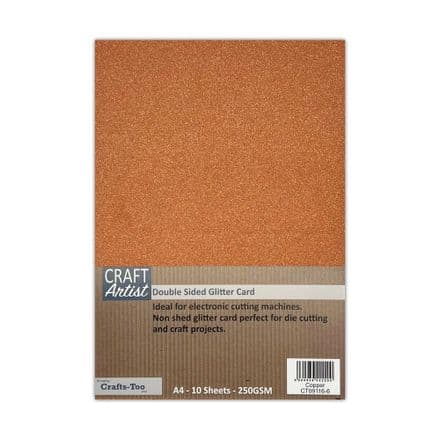 CT09116-6 - A4 Double Sided Glitter Card - Copper - Craft Artist
