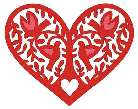 CTDI 7096 ~ HEART with birds ~ Crafts Too Cut and Emboss Die