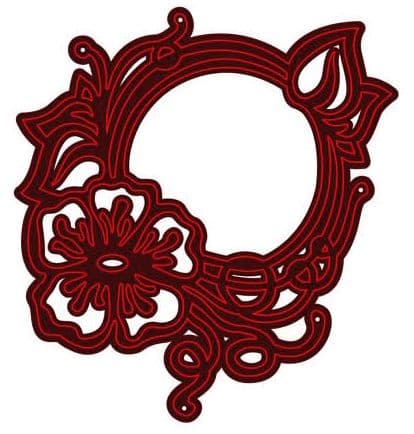 CTDI 7098 ~ FLOWER with round frame ~ Crafts Too Cut and Emboss Die