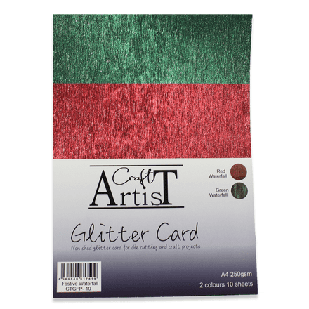CTGFP-10R/G - A4 Glitter Card - Festive Waterfall - Craft Artist