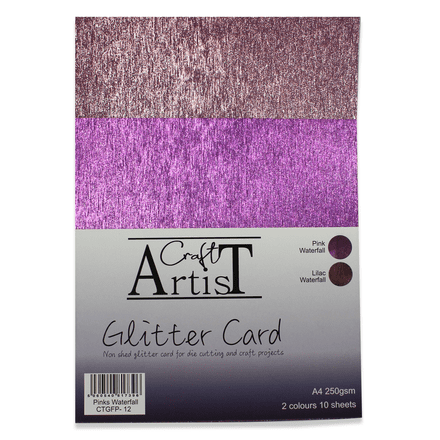 CTGFP-12 - A4 Glitter Card - Pinks Waterfall - Craft Artist