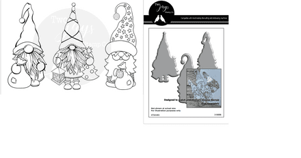 CTJJ192 - Festive Gnomes (3pcs) - Two Jays Stamps