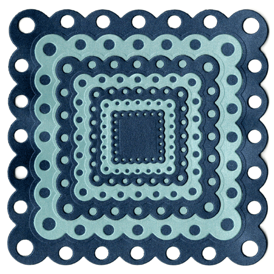 DC0156 NESTING EYELET SQUARES LifeStyle cut+emboss dies