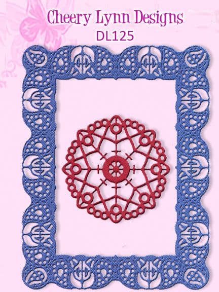 DL125 ~ CELTIC FIRE RECTANGLE FRAME ~ Cheery Lynn Doily die