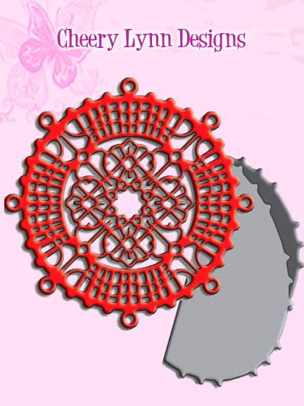 DL150 ~ CHRISTMAS BALL DECORATION w. Angel Wing ~ Cheery Lynn die