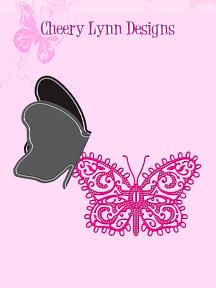 DL156 ~ Small Lace Butterfly w. Angel wing die - Cheery Lynn