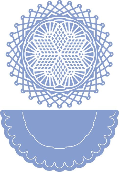 DL240 ~ RUM PUNCH DOILY with Angel Wing ~ CHEERY LYNN DIE