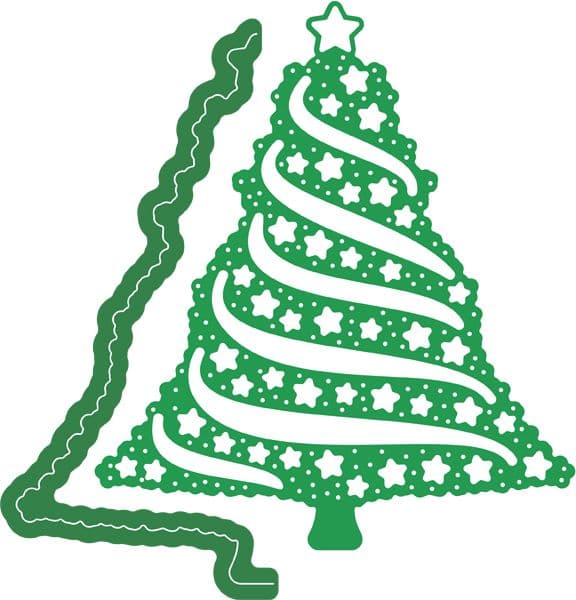 DL247 ~ CHRISTMAS STAR TREE with Angel Wing ~ CHEERY LYNN DIE