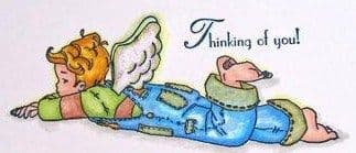 E024 ~ MATTHEW lying thinking ~ Whiff of Joy unmounted rubber stamp