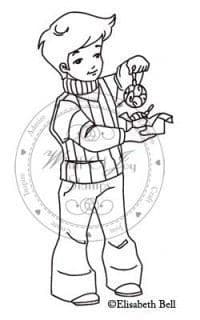 E167 ~ OAKLEY with Christmas BAUBLE ~ Whiff of Joy rubber stamp