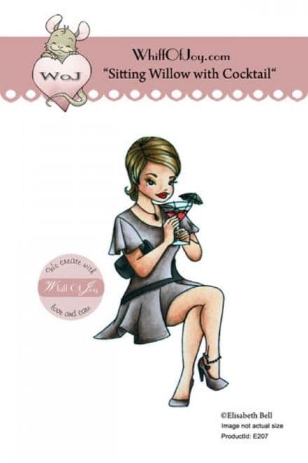E207 ~ WILLOW with COCKTAIL ~ Whiff of Joy rubber stamp