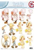 EASYSK095 SARAH KAY die cut GLITTERED decoupage 3 per A4 sheet