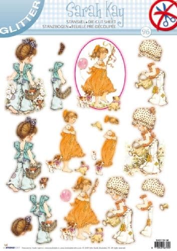 EASYSK096 SARAH KAY die cut decoupage A4 sheet