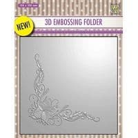 EF3D006 ~ Poinsettia Corner ~ NELLIE SNELLEN EMBOSSING FOLDER
