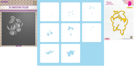 EF3D055 - 3D Embossing Folder - Square Fuchsia - Nellie Snellen