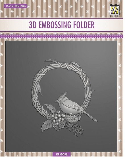EF3D058 - 3D Embossing Folder - Square Christmas - Nellie Snellen