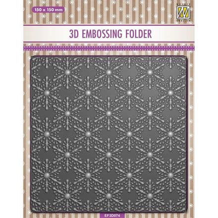 EF3D074 - 3D Embossing Folder - Christmas Snowflakes - Nellie Snellen