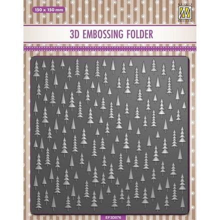 EF3D076 - 3D Embossing Folder - Christmas Trees - Nellie Snellen