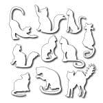 FRA-DIE-09100 ~ TEN FUN FELINES ~ set 10 dies from FRANTIC STAMPER