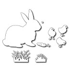 FRA-DIE-09129 ~ EASTER BUNNY & CHICKS ~ set 8 dies from FRANTIC STAMPER