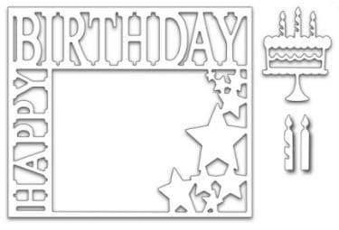 FRA-DIE-09160 ~ HAPPY BIRTHDAY FRAME ~ set 3 dies from FRANTIC STAMPER