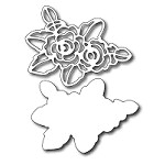 FRA-DIE-09167 ~ STENCIL ROSE + BACKGROUND ~ Set of 2 dies from FRANTIC STAMPER