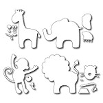 FRA-DIE-09204 ~ BABY ANIMALS ~ set of 4 dies & accessories ~ from FRANTIC STAMPER