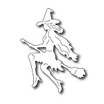 FRA-DIE-09233 ~ WITCH RIDING BROOM ~ die from FRANTIC STAMPER