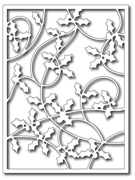 FRA-DIE-09289 HOLLY CARD PANEL ~ die from FRANTIC STAMPER