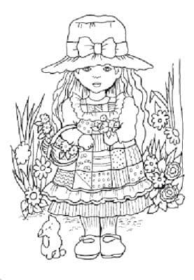 FTM05 ~ SARAH w.BASKET ~ STUDIO LIGHT clear self cling stamp