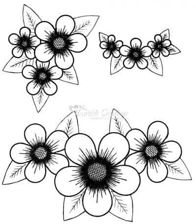 HCPC 3305 POSY PATCH CLUSTERS stamps HEARTFELT CREATIONS