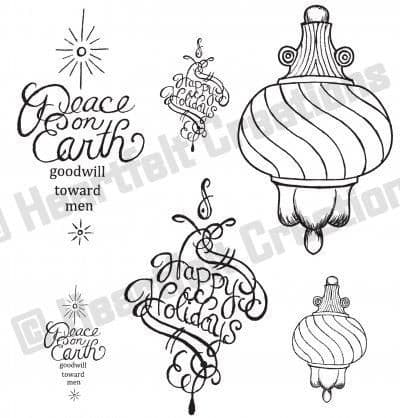HCPC 3337 FANCY ORNAMENT ~ DISCONTINUED ~ stamps HEARTFELT CREATIONS