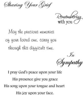 HCPC 3377 SYMPATHY SENTIMENTS stamps HEARTFELT CREATIONS