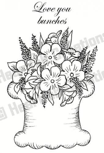 HCPC 3412 ~ BOTANCIAL FLORAL BASKET stamps Heartfelt Creations