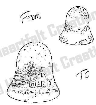 HCPC 3423 ~ Scenic Christmas Bells ~ DISCONTINUED ~ stamps Heartfelt Creations