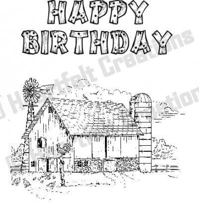 HCPC 3460 ~ MORNING ON THE FARM ~ pre-cut stamps Heartfelt Creations.