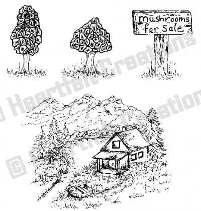 HCPC 3466 ~ ALPINE BUNGALOW ~ pre-cut stamps Heartfelt Creations.