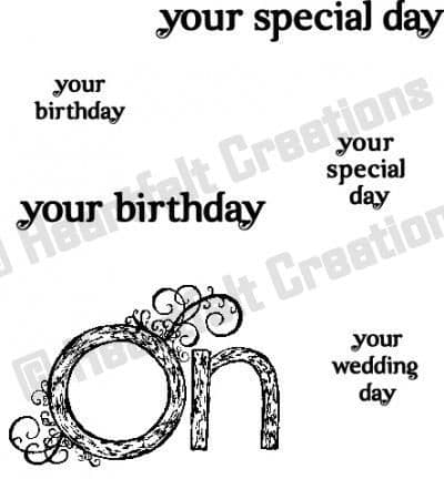 HCPC 3481 ~ ADD-ON SENTIMENTS ~ Heartfelt Creations pre cut stamp set.