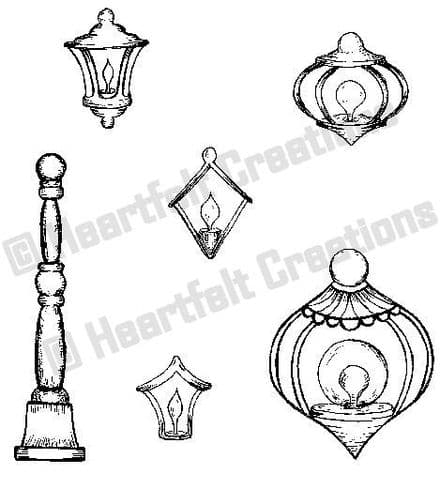HCPC 3488 ~ DECORATIVE METAL FIXTURES ~ Heartfelt Creations pre cut stamp set.