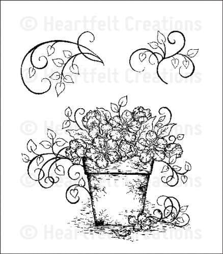 HCPC 3503 ~ VINTAGE FLORET BOUQUET ~ Heartfelt Creations pre cut stamps