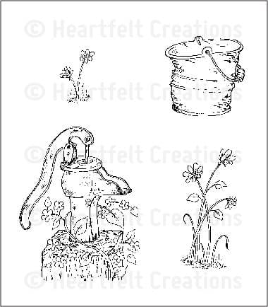 HCPC 3516 ~ ANTIQUE ESSENTIALS ~ Heartfelt Creations pre cut stamps