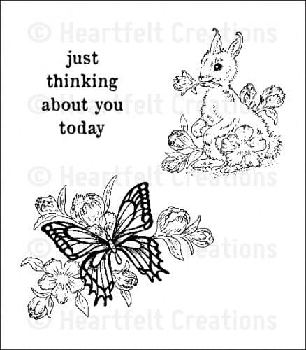 HCPC 3524 ~ BUTTERFLY and BUNNY ~ Heartfelt Creations pre cut stamps