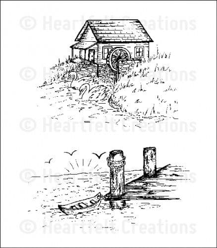 HCPC 3525 ~ TRANQUIL EVENING ~ Heartfelt Creations pre cut stamps