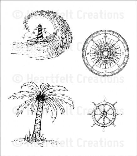 HCPC 3529 ~ SURFS UP ~ Heartfelt Creations pre cut stamps